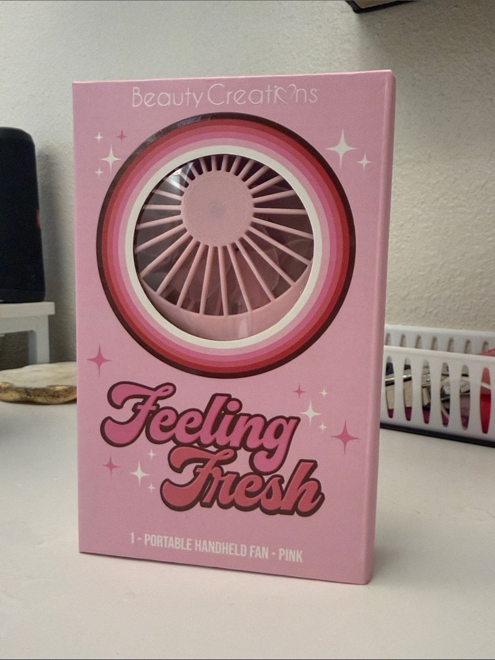 Beauty Creations Pink "Feeling Fresh" Portable Fan